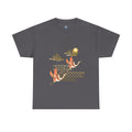 2 Pink Cranes Flying toward Sun - T shirt