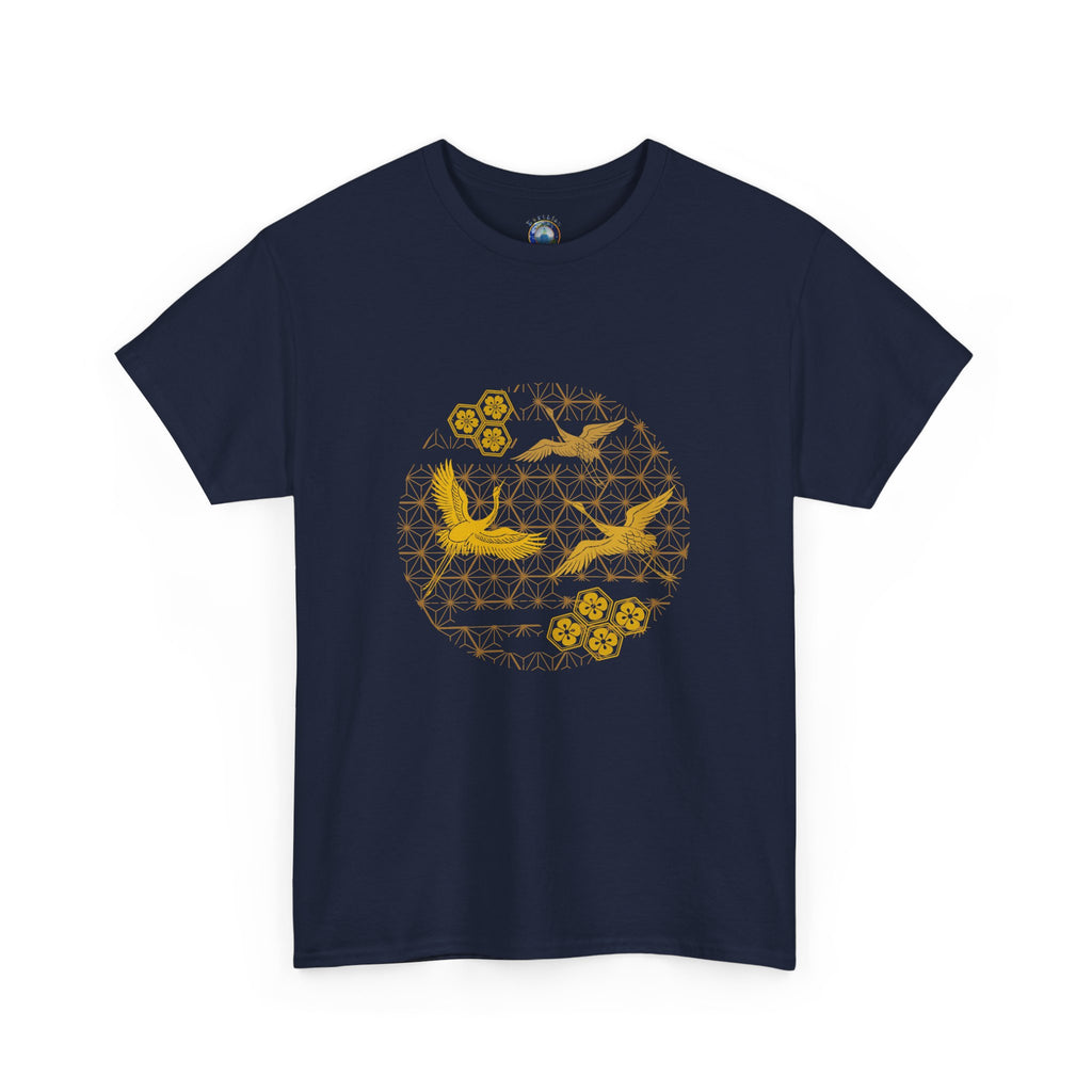 Gold Cranes, Sacred Geometry Graphic T shirts