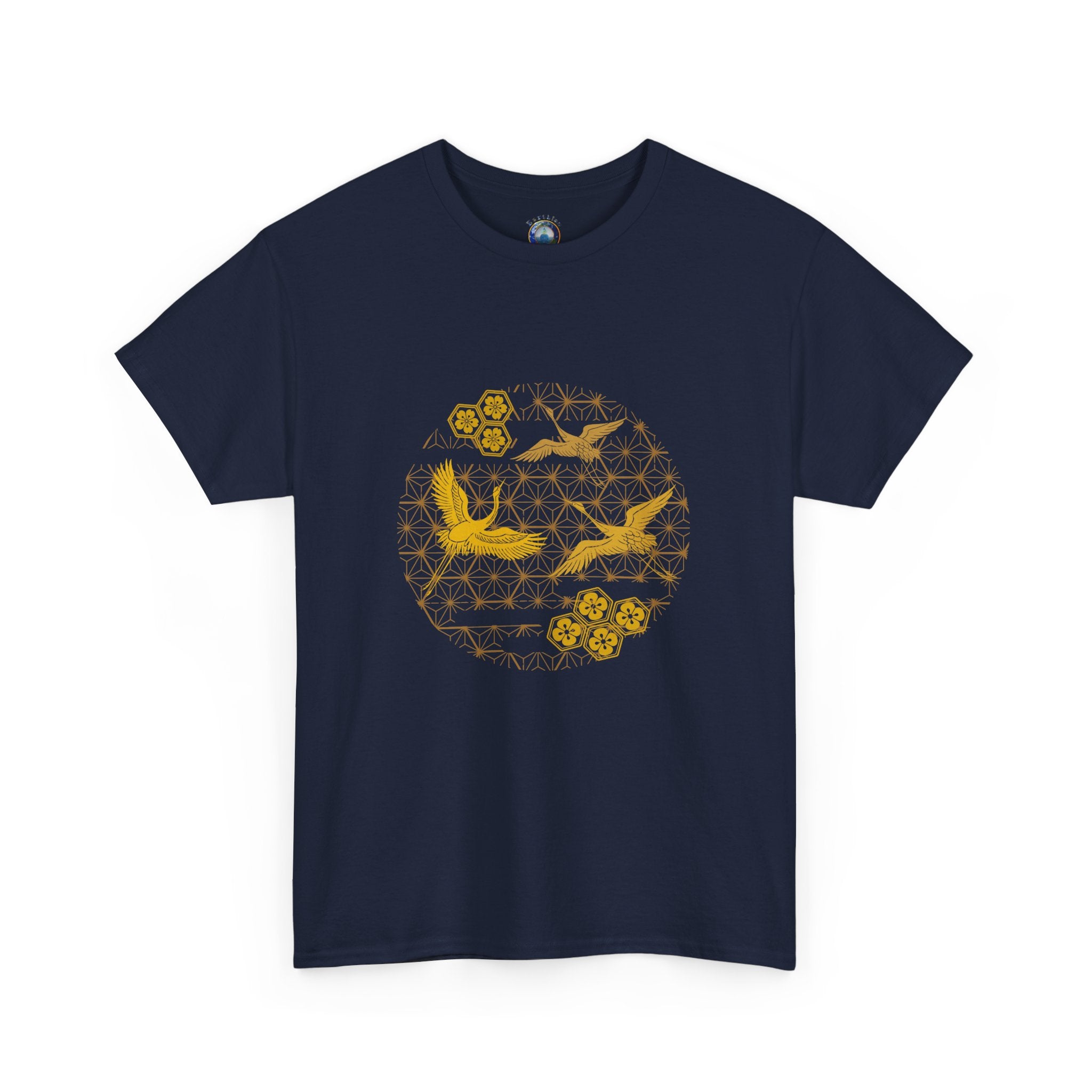Gold Cranes, Sacred Geometry Graphic T shirts
