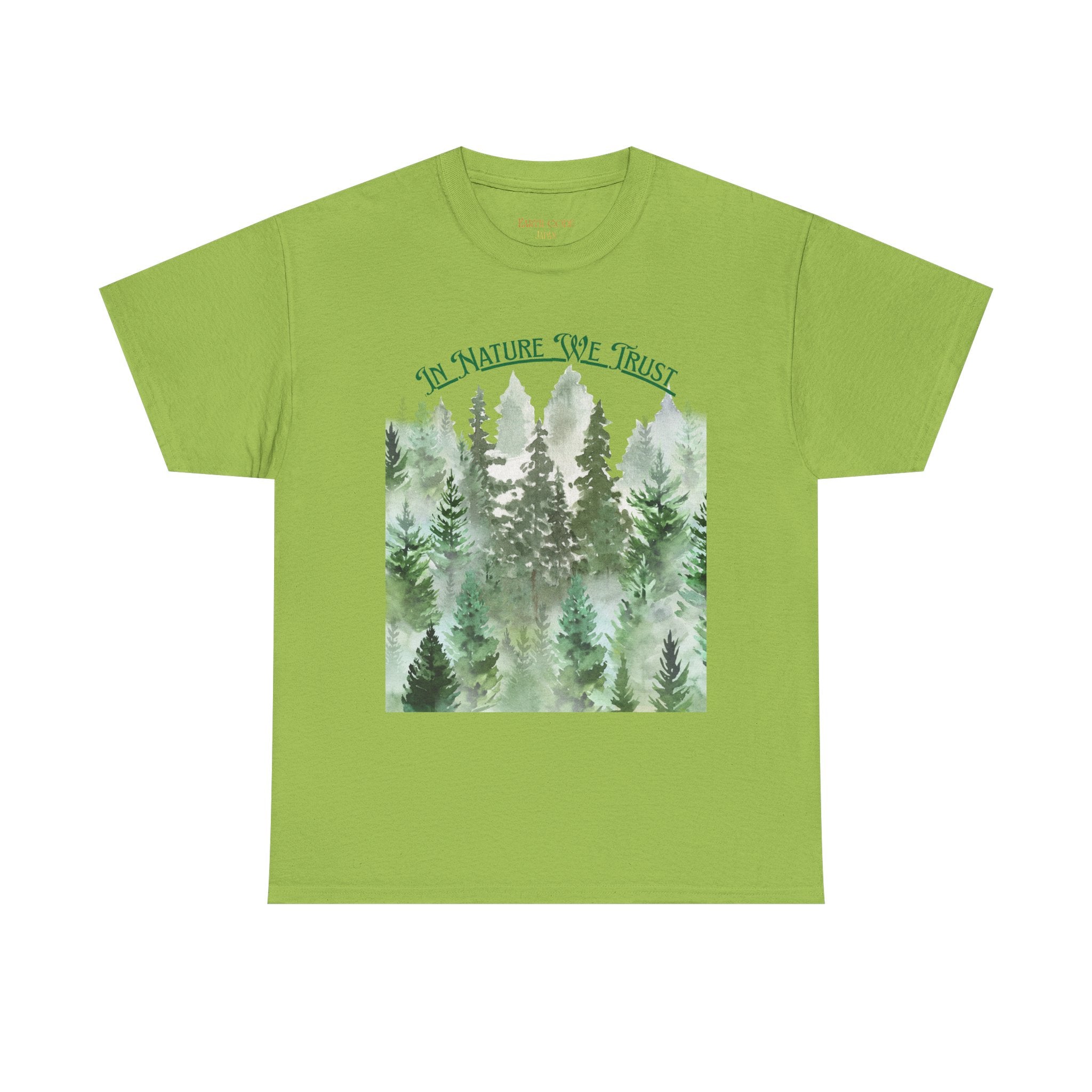 In Nature We Trust T-Shirt | Deep Green Forest Trees Art Print Tee, Outdoors Nature Tee