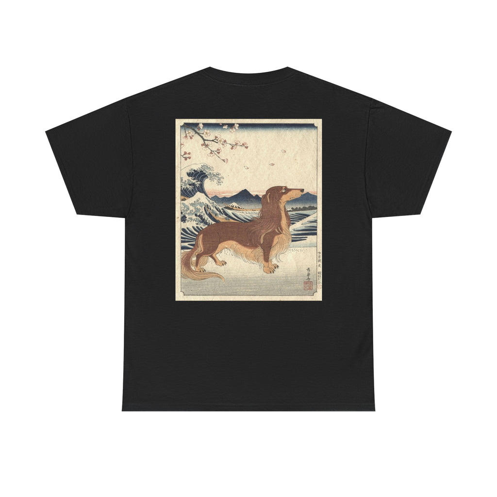 Dachshund Ukiyo-e Art T-Shirt | Japanese Wave Dog Print
