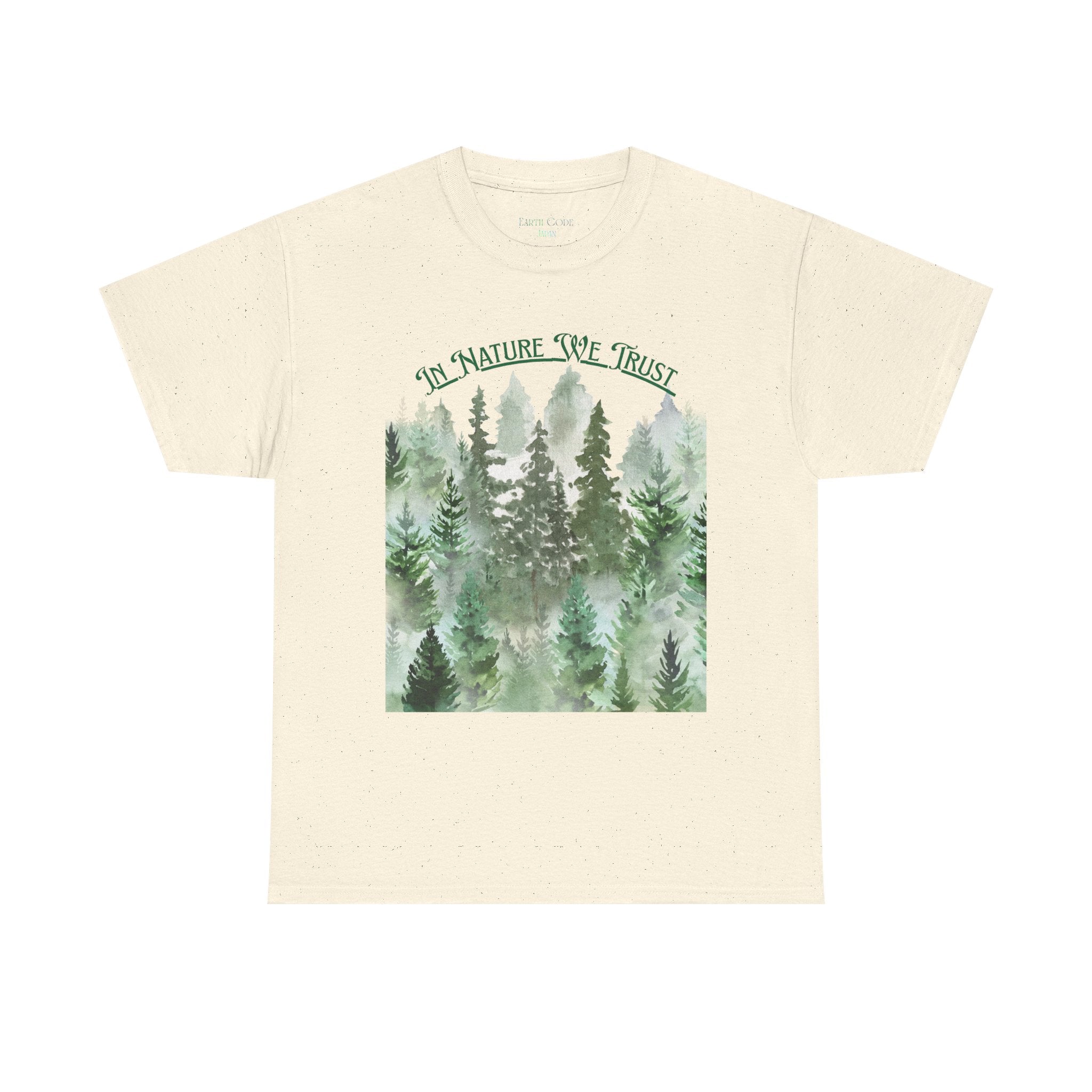 In Nature We Trust T-Shirt | Deep Green Forest Trees Art Print Tee, Outdoors Nature Tee
