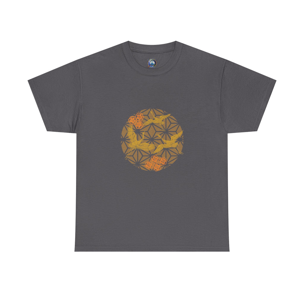 3 Gold Cranes, Sacred Geometry Graphic T shirts