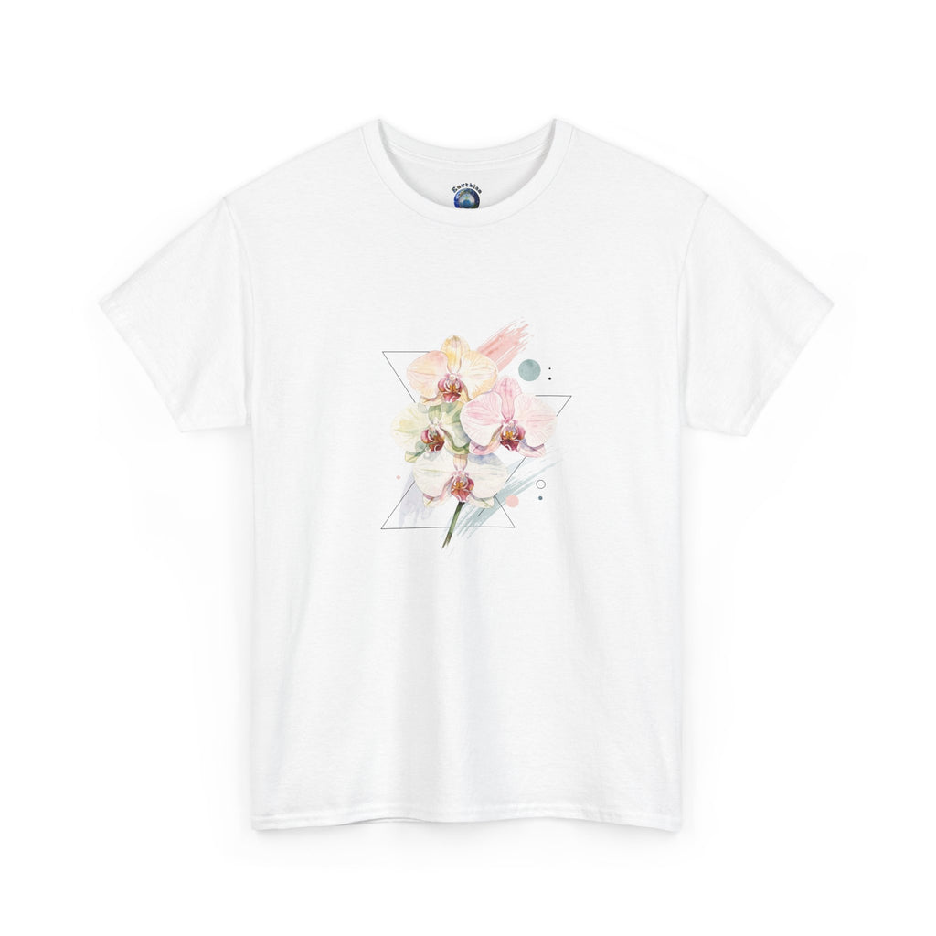 Orchid  Flower Geometric Floral Graphic T-Shirt | Earthian Code