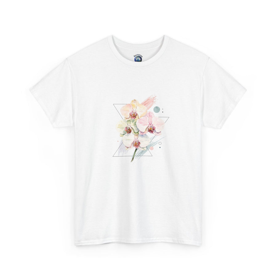 Orchid  Flower Geometric Floral Graphic T-Shirt | Earthian Code