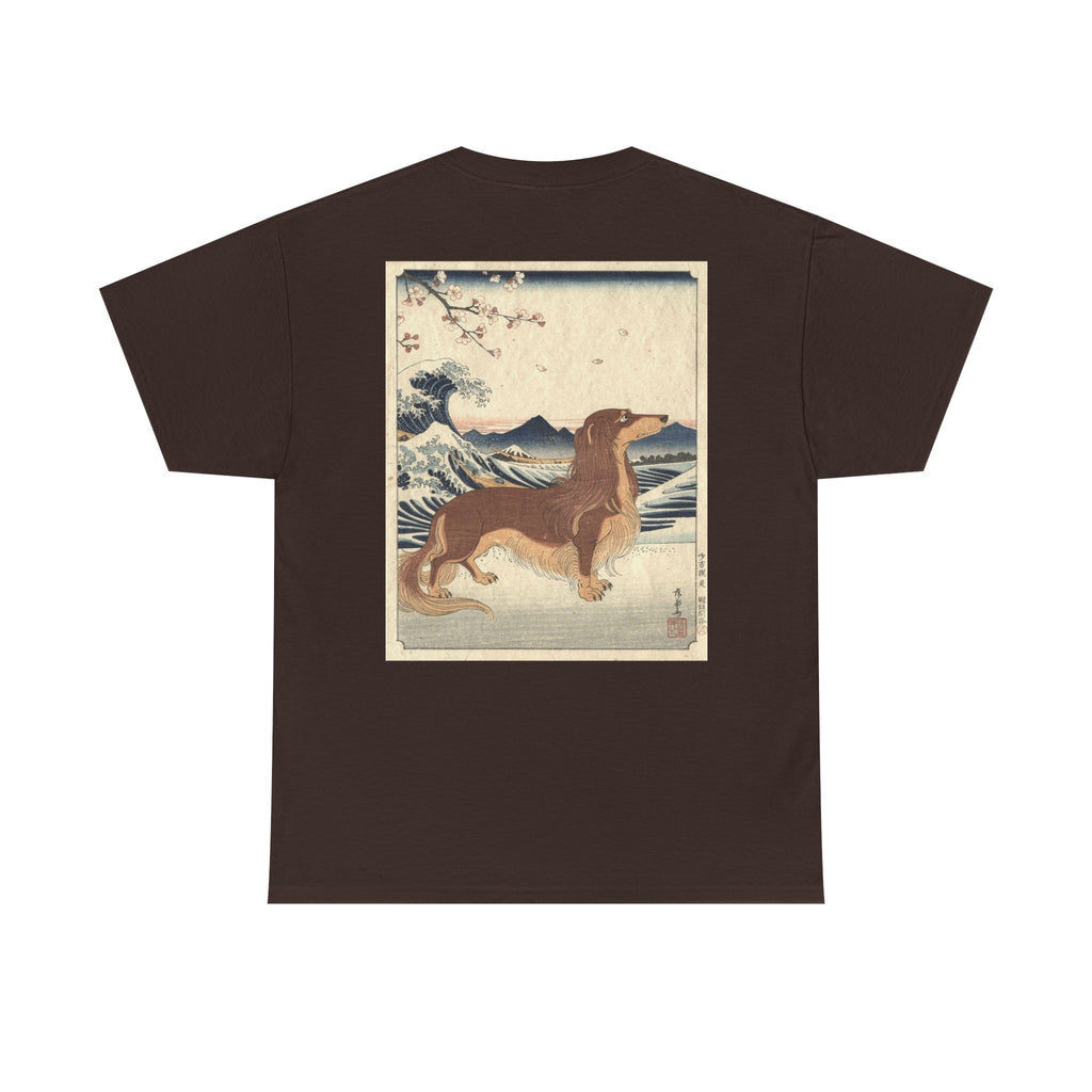 Dachshund Ukiyo-e Art T-Shirt | Japanese Wave Dog Print