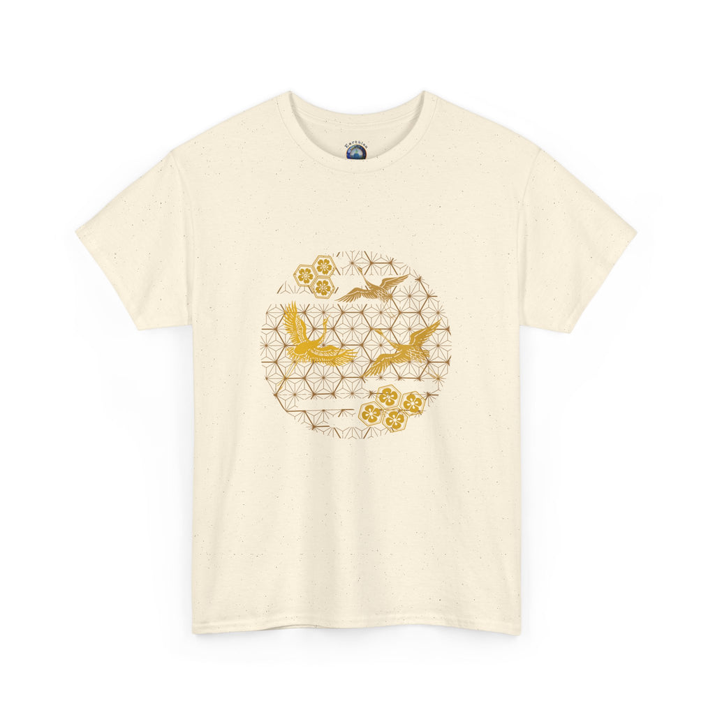 Gold Cranes, Sacred Geometry Graphic T shirts