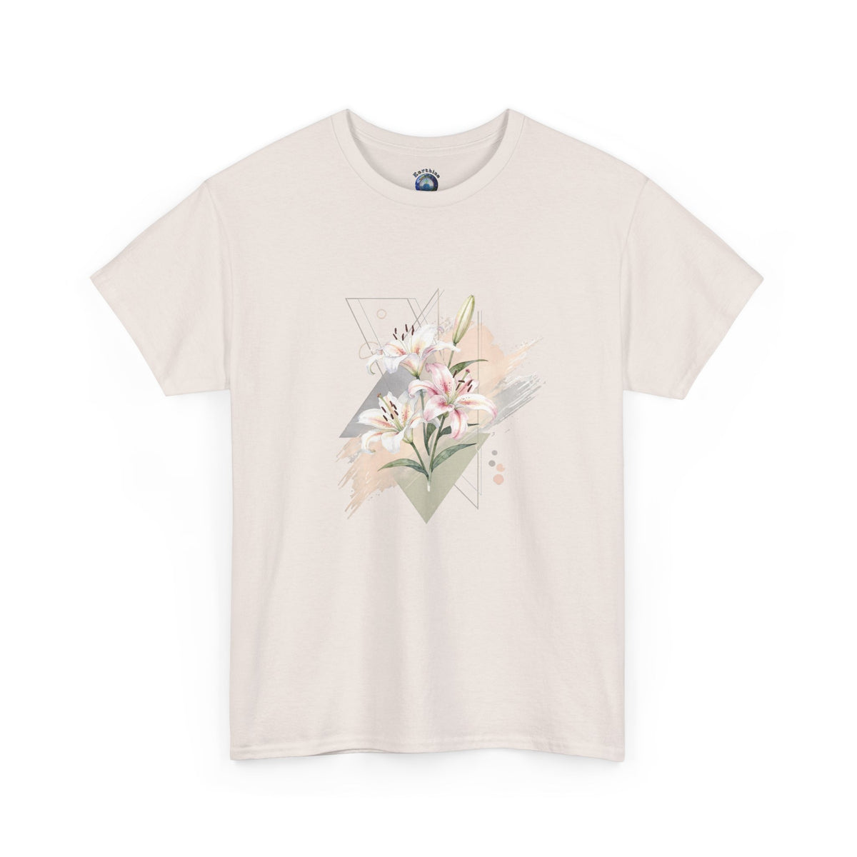 Lily Flower Geometric Floral Graphic T-Shirt | Earthian Code