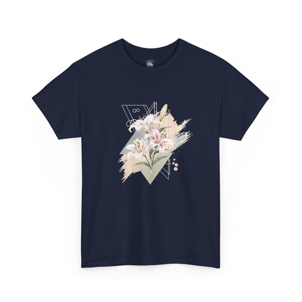 Lily Flower Geometric Floral Graphic T-Shirt | Earthian Code