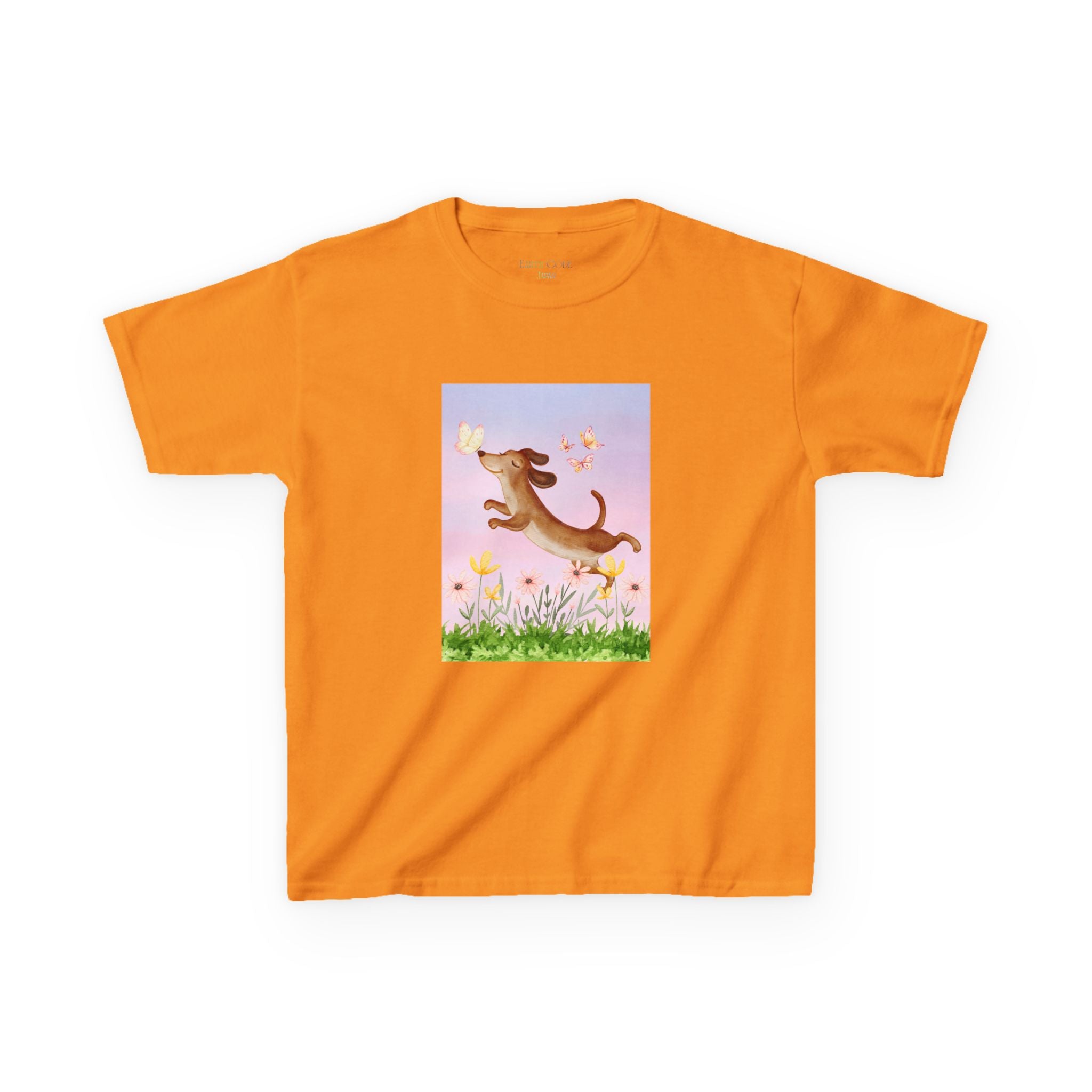 Happy Dancing Dachshund T-Shirt for Kids | Butterfly Garden Kids Tee