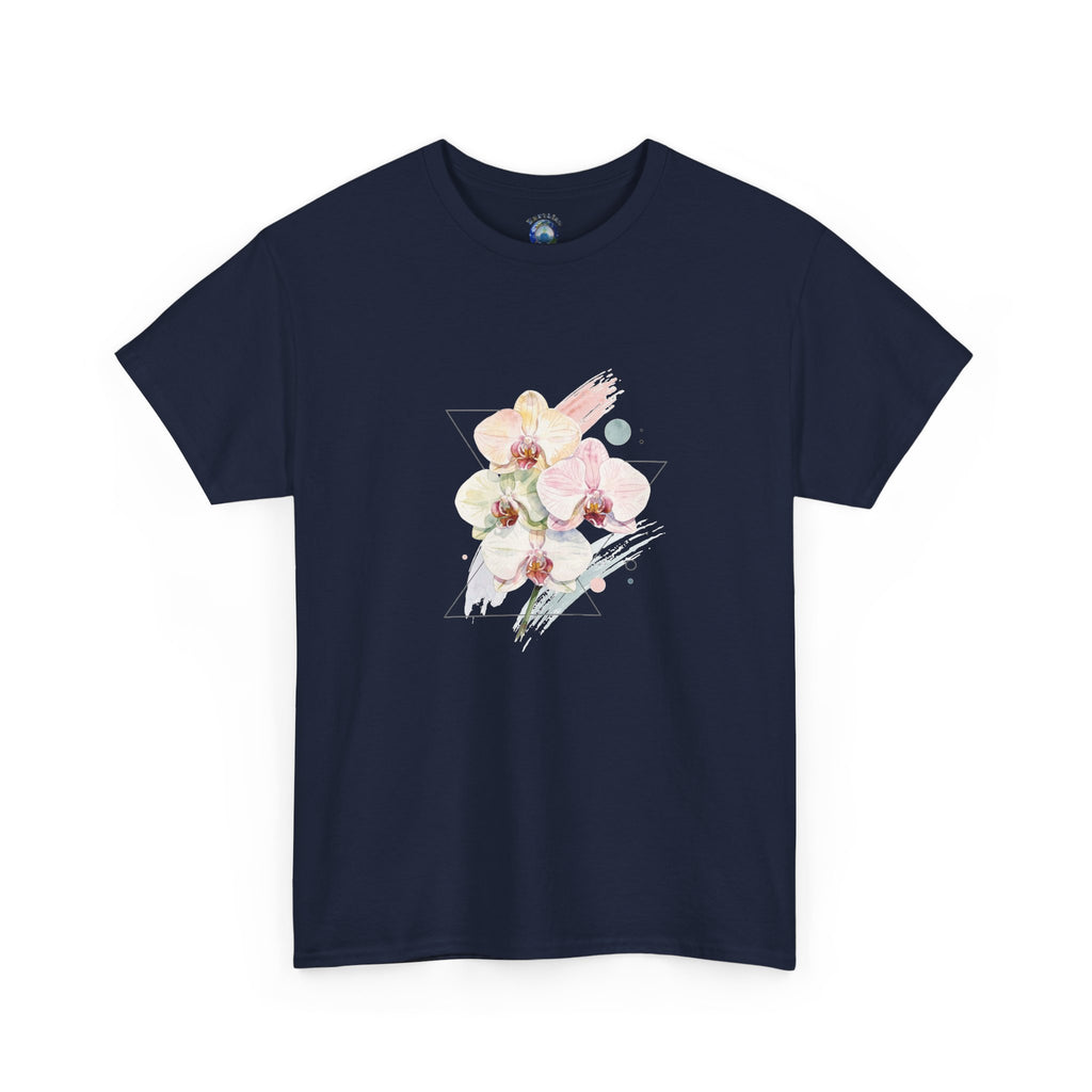 Orchid  Flower Geometric Floral Graphic T-Shirt | Earthian Code
