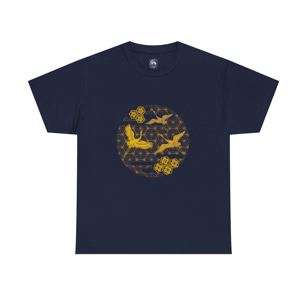 Gold Cranes, Sacred Geometry Graphic T shirts
