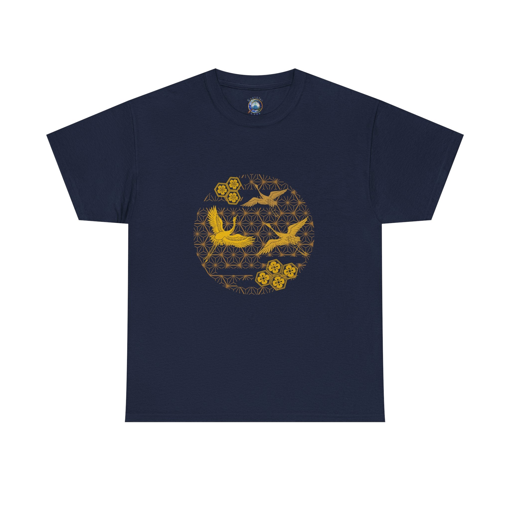 Gold Cranes, Sacred Geometry Graphic T shirts