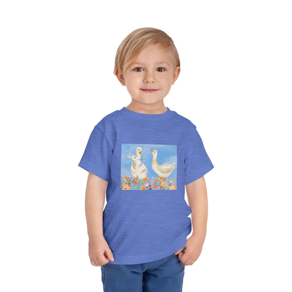 Mama and Baby Goose Toddler Tee | Spring Floral Animals