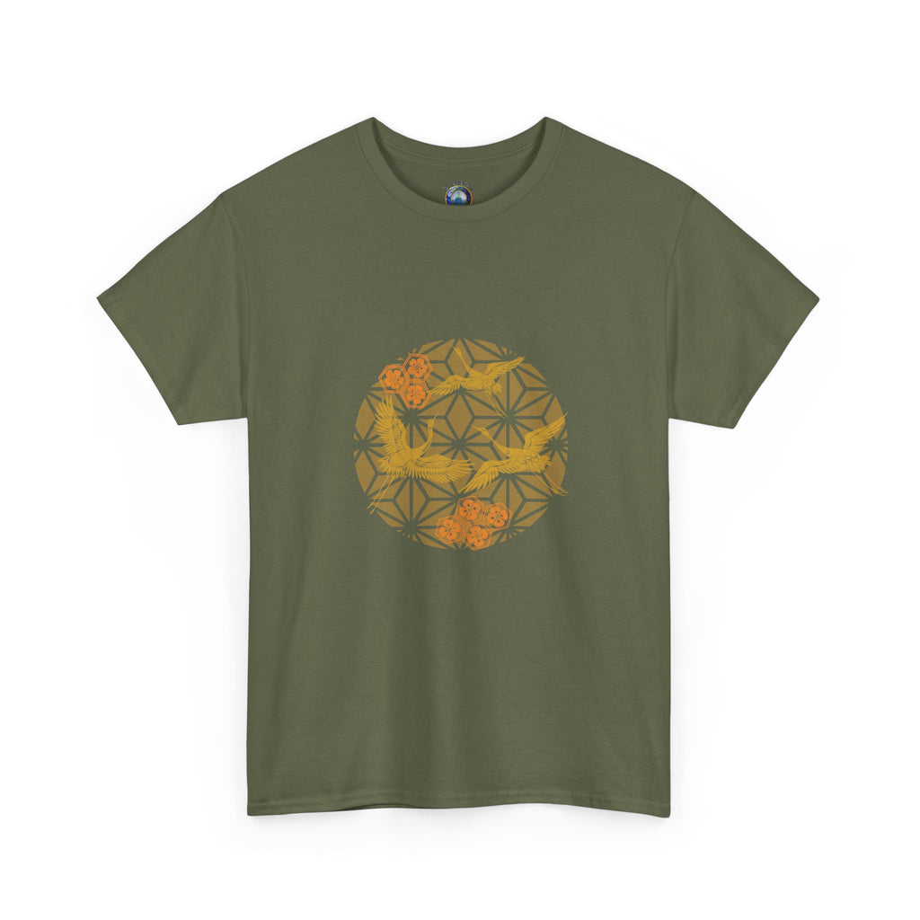 3 Gold Cranes, Sacred Geometry Graphic T shirts