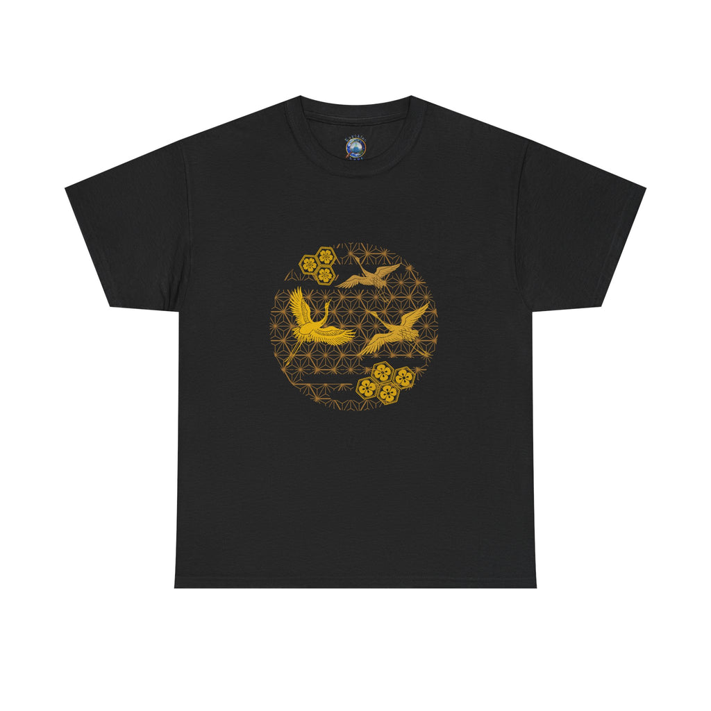 Gold Cranes, Sacred Geometry Graphic T shirts