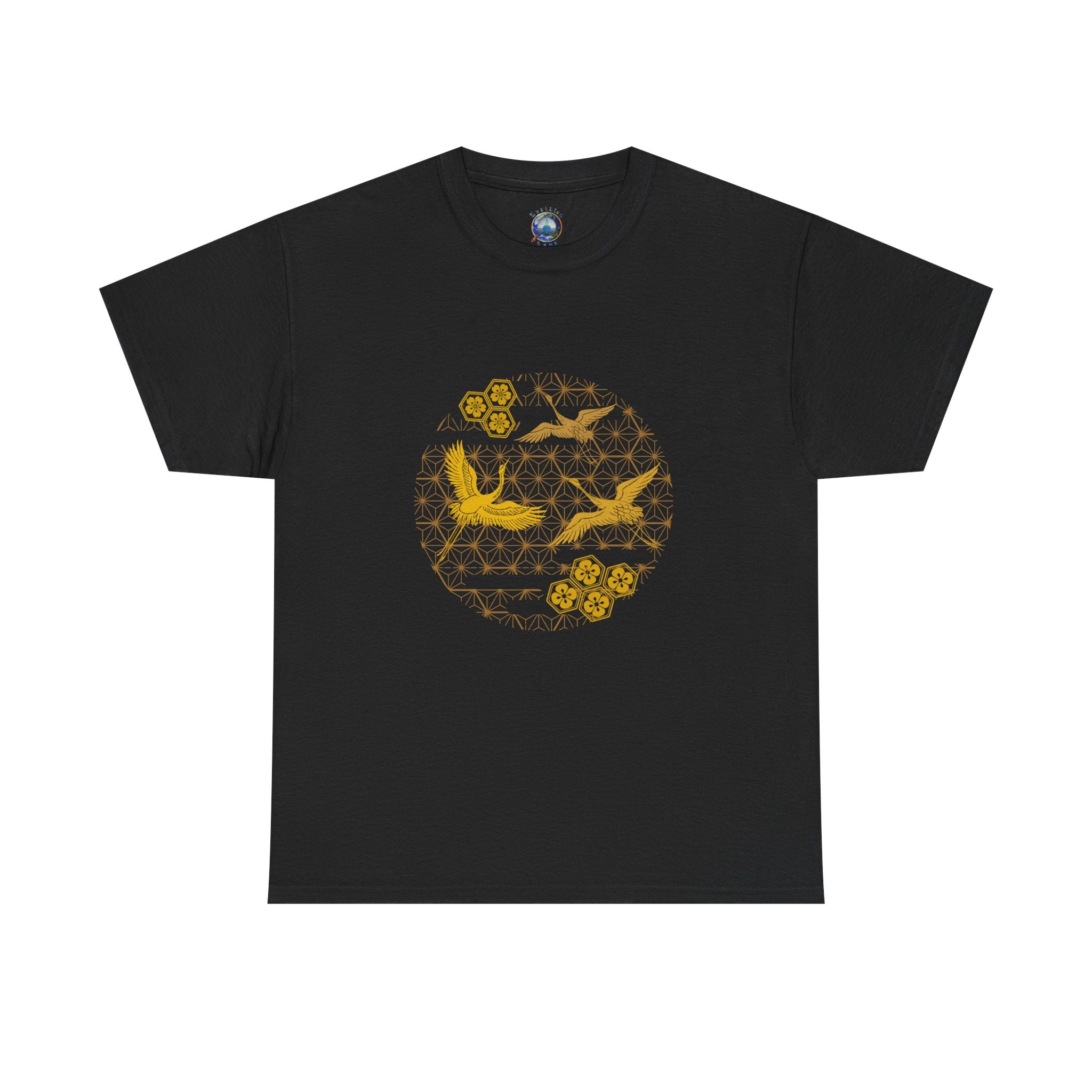 Gold Cranes, Sacred Geometry Graphic T shirts