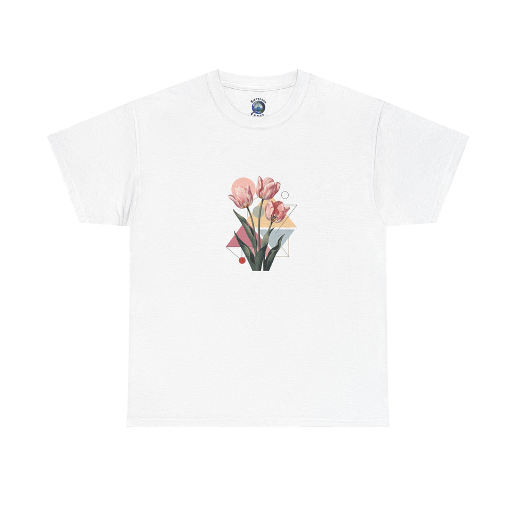 Tulip Flower Geometric Floral Graphic T-Shirt | Earthian Code