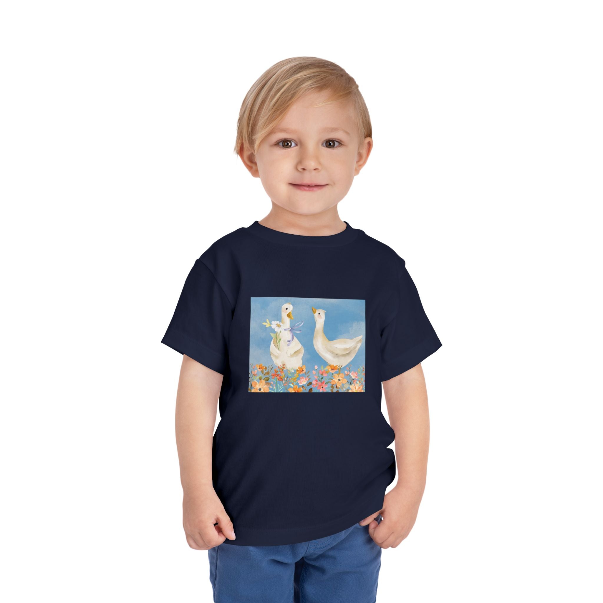 Mama and Baby Goose Toddler Tee | Spring Floral Animals
