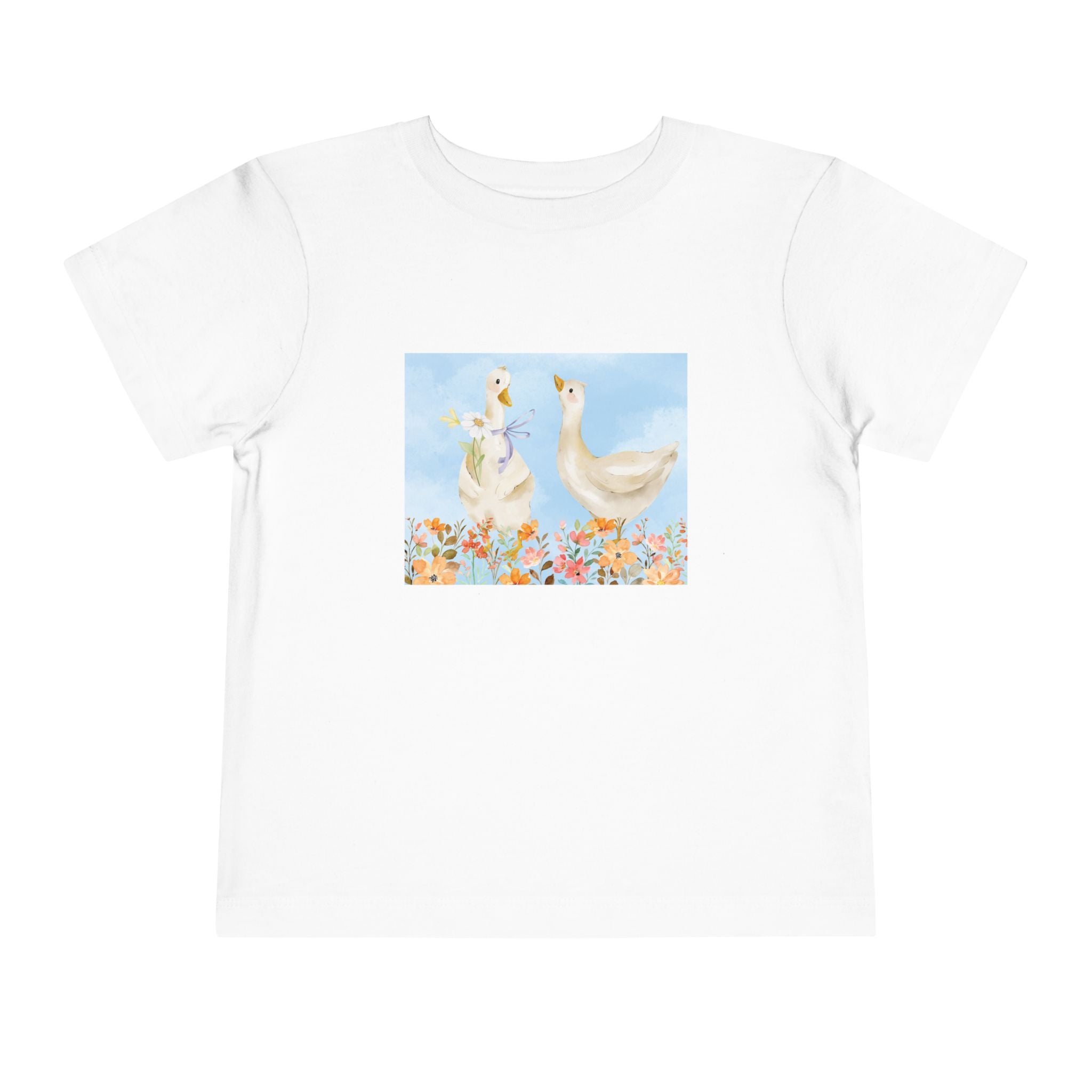 Mama and Baby Goose Toddler Tee | Spring Floral Animals