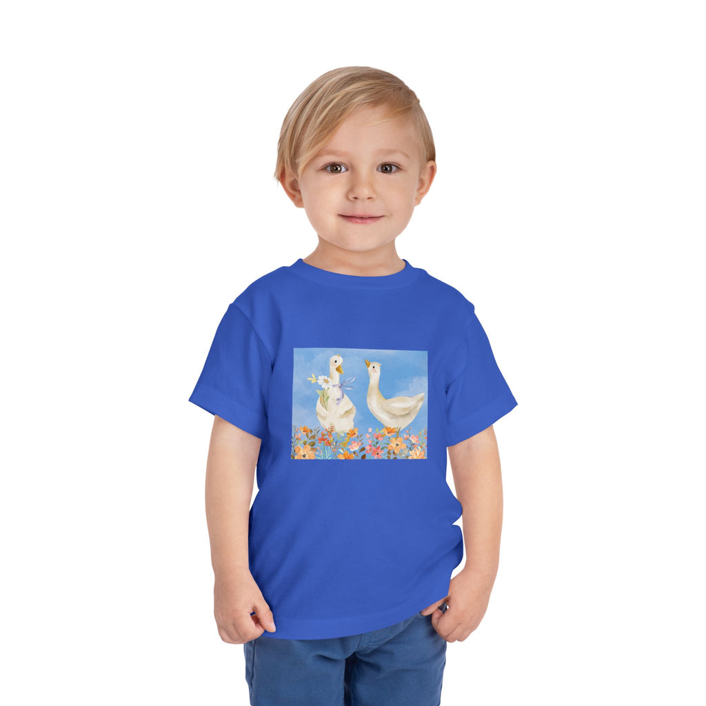 Mama and Baby Goose Toddler Tee | Spring Floral Animals