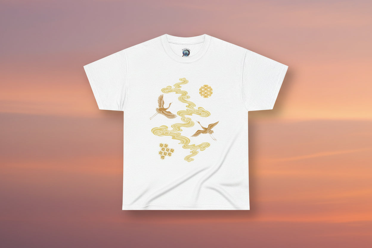 Crane & Gold Cloud Tee — Japanese inspired vintage Crane T-Shirt