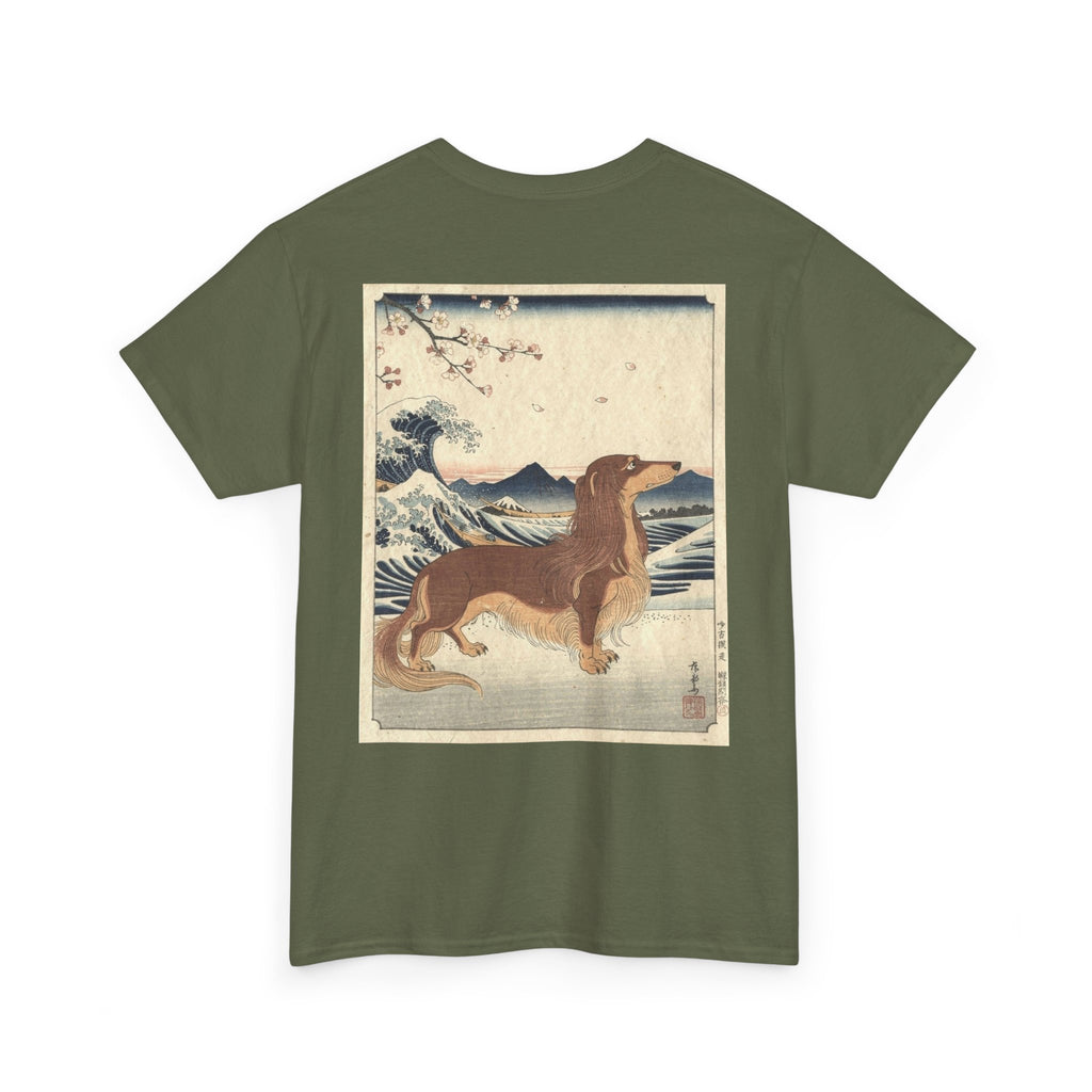 Dachshund Ukiyo-e Art T-Shirt | Japanese Wave Dog Print
