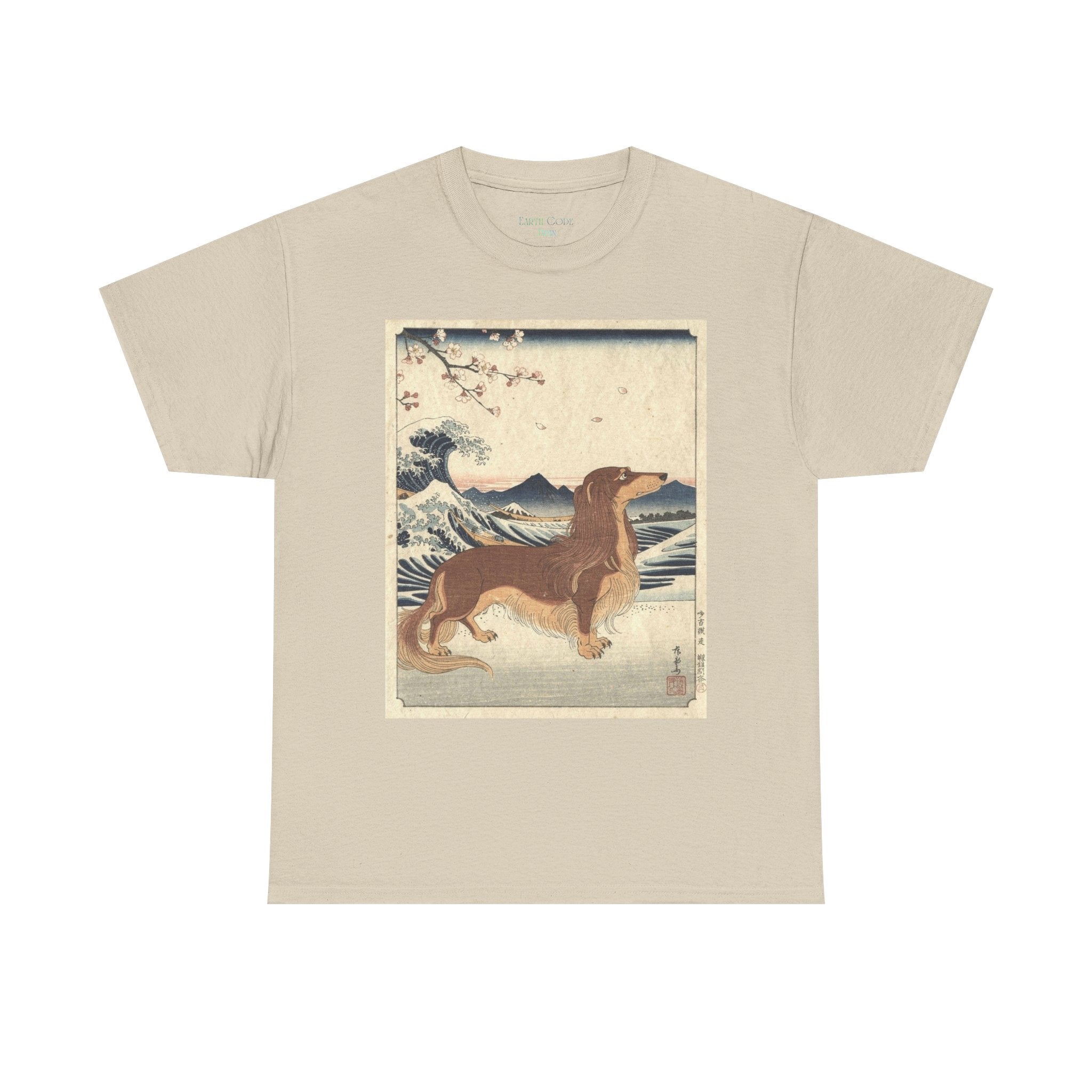 Dachshund Ukiyo-e Art T-Shirt | Japanese Wave Dog Print
