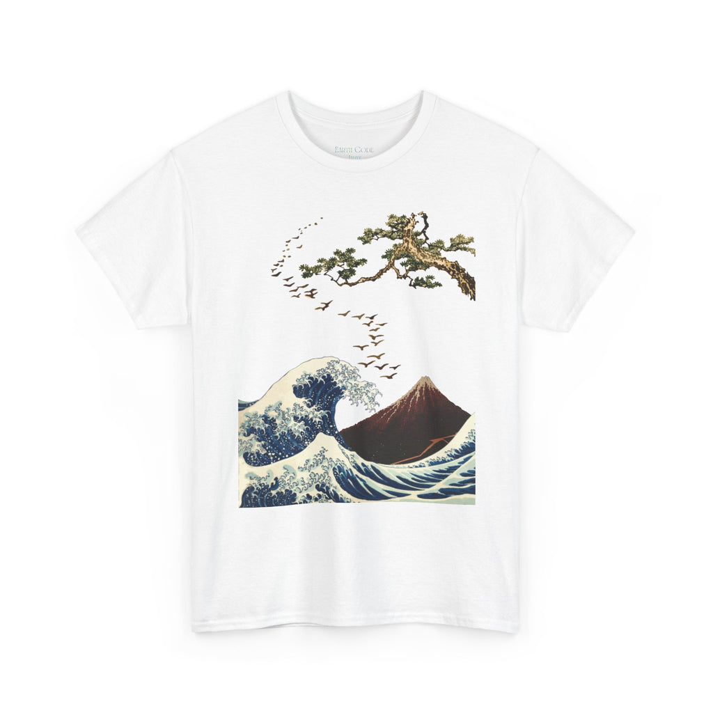 Hokusai Japanese Art T-Shirt | The Great Wave, Mount Fuji & Pine Tree Collage Tee