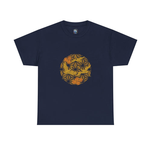 3 Gold Cranes, Sacred Geometry Graphic T shirts