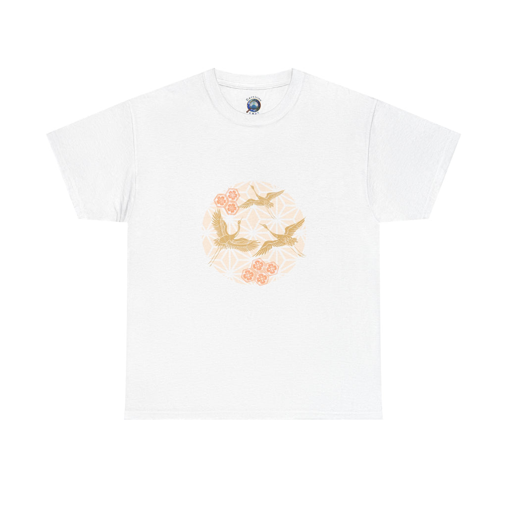 3 Gold Cranes, Sacred Geometry Graphic T shirts