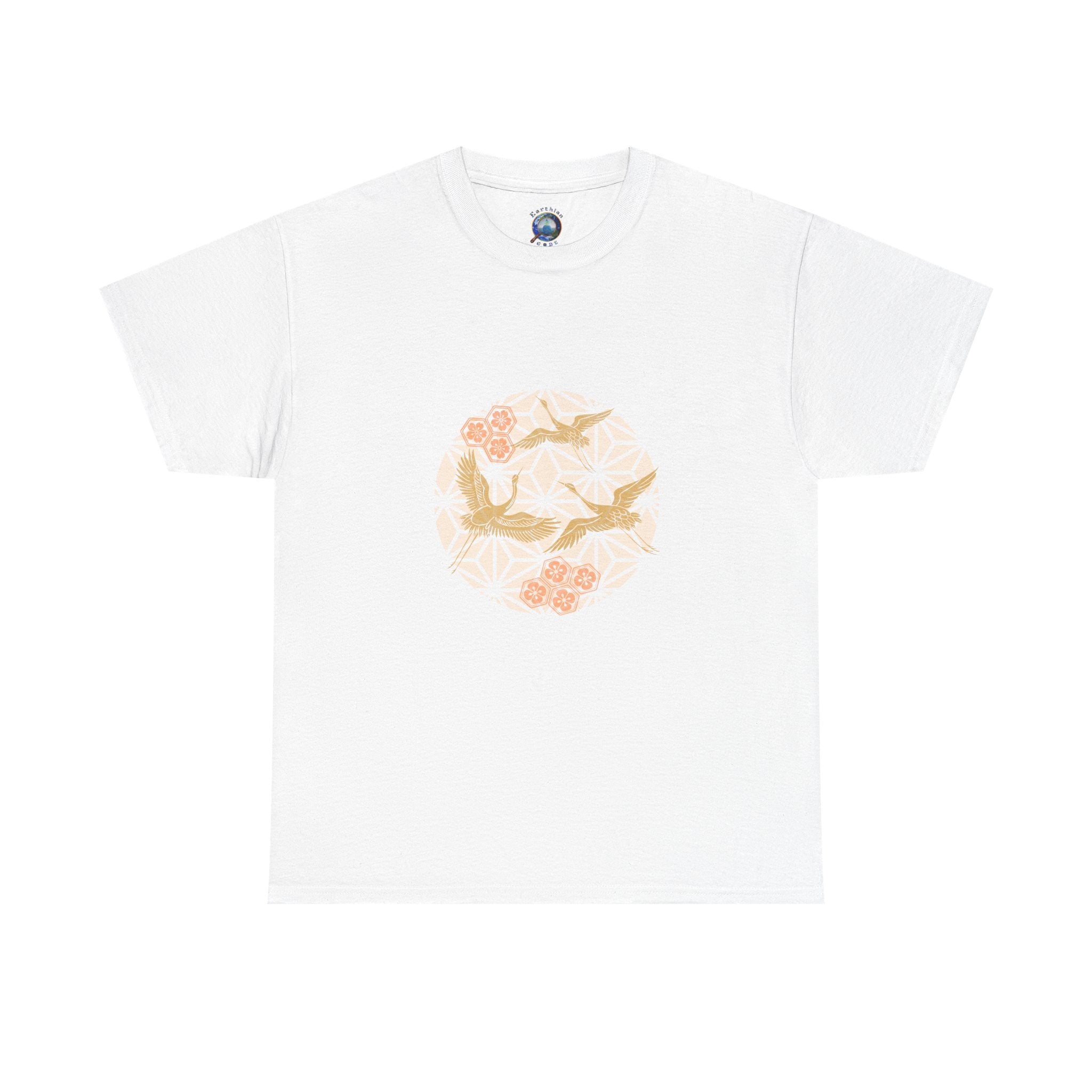 3 Gold Cranes, Sacred Geometry Graphic T shirts