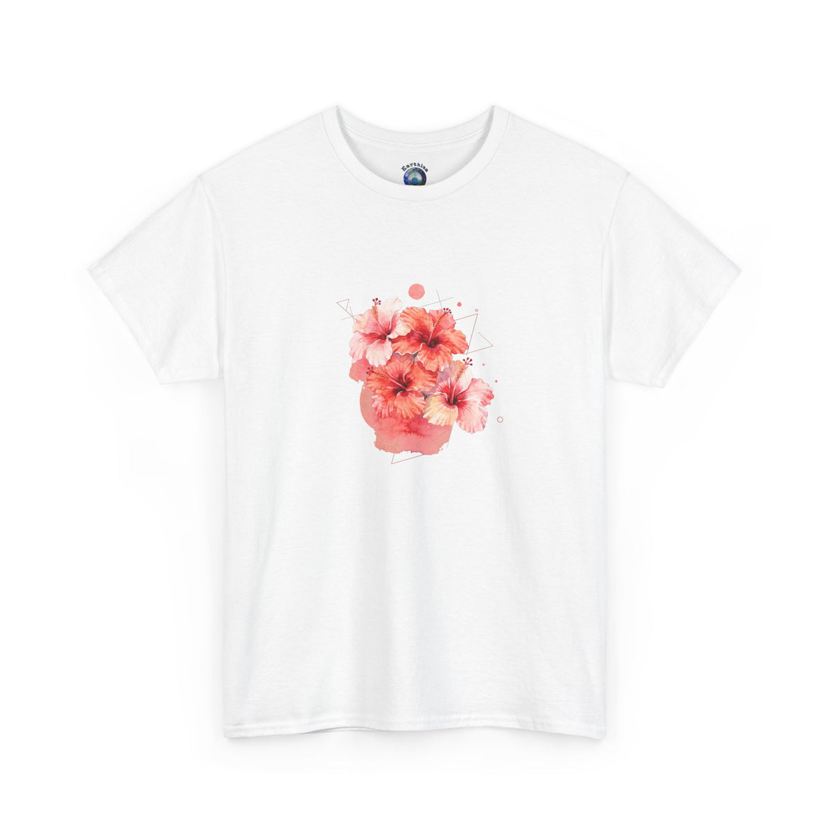 Hibiscus Flower Geometric Floral Graphic T-Shirt | Earthian Code