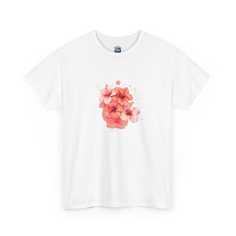 Hibiscus Flower Geometric Floral Graphic T-Shirt | Earthian Code