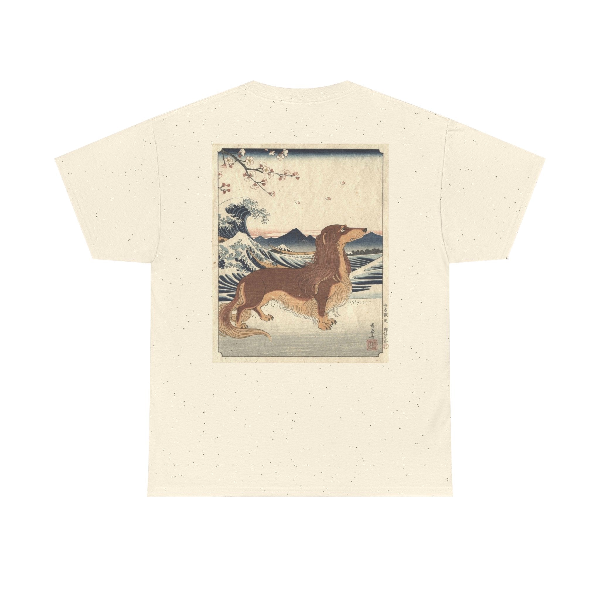 Dachshund Ukiyo-e Art T-Shirt | Japanese Wave Dog Print