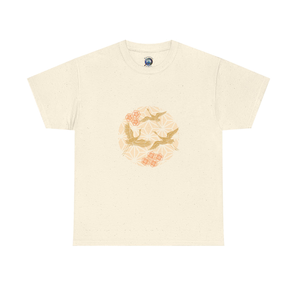 3 Gold Cranes, Sacred Geometry Graphic T shirts