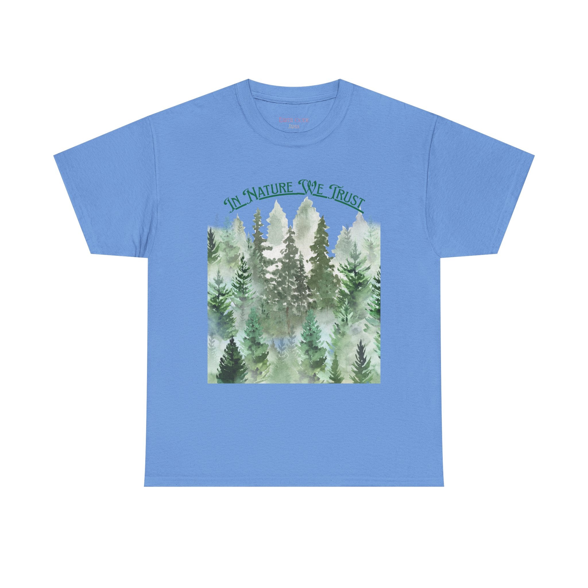In Nature We Trust T-Shirt | Deep Green Forest Trees Art Print Tee, Outdoors Nature Tee
