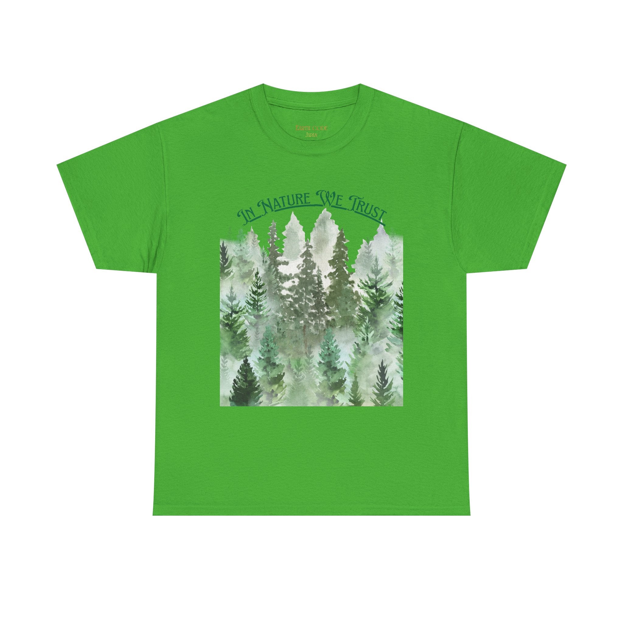 In Nature We Trust T-Shirt | Deep Green Forest Trees Art Print Tee, Outdoors Nature Tee