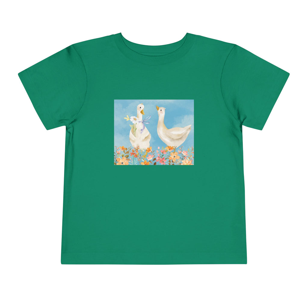 Mama and Baby Goose Toddler Tee | Spring Floral Animals