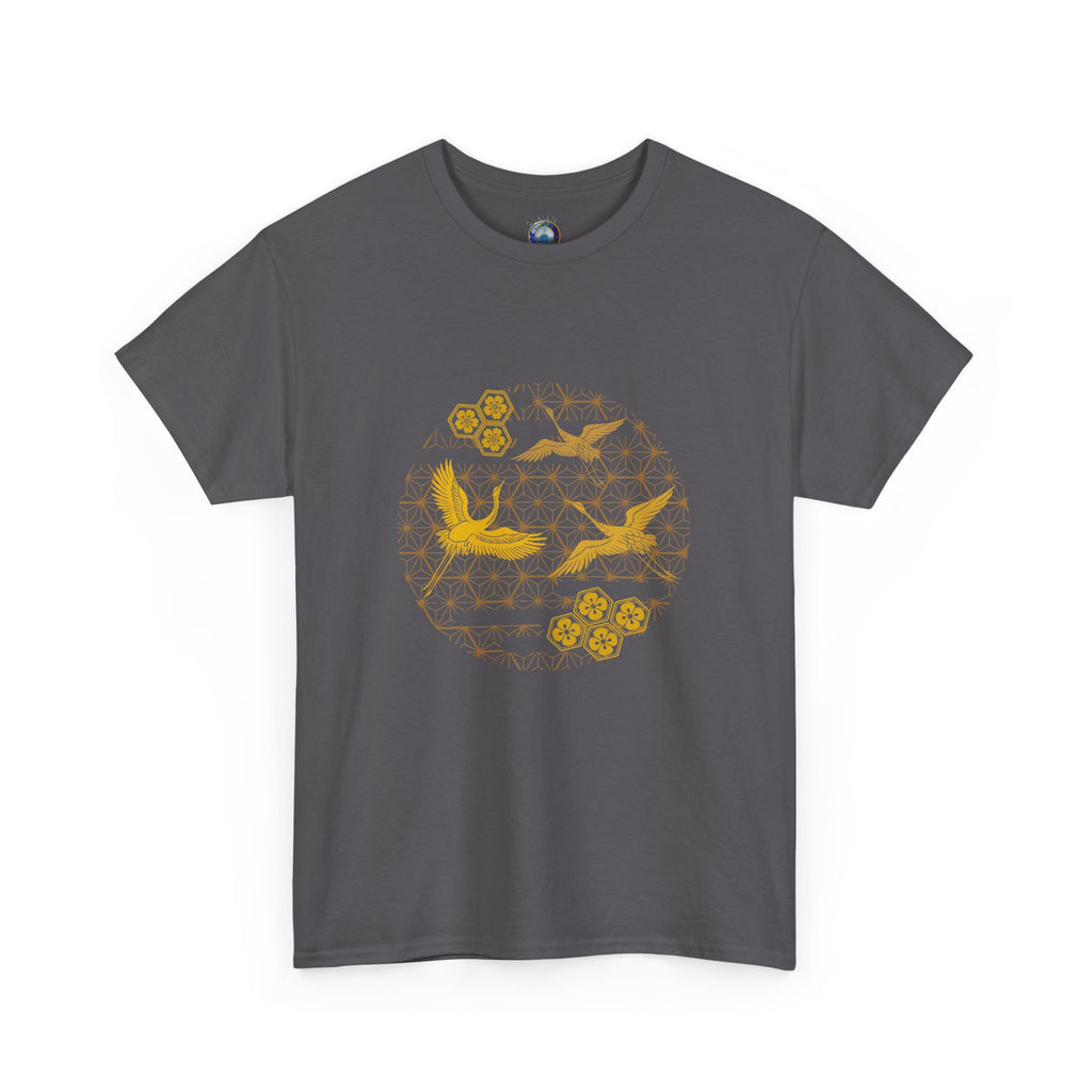 Gold Cranes, Sacred Geometry Graphic T shirts