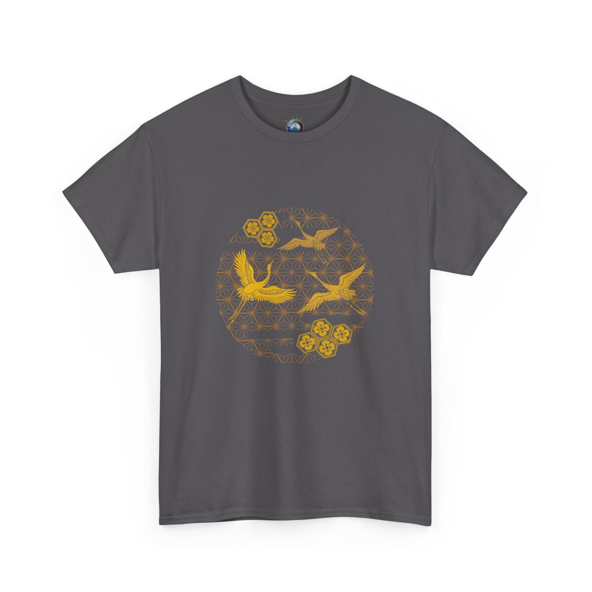 Gold Cranes, Sacred Geometry Graphic T shirts