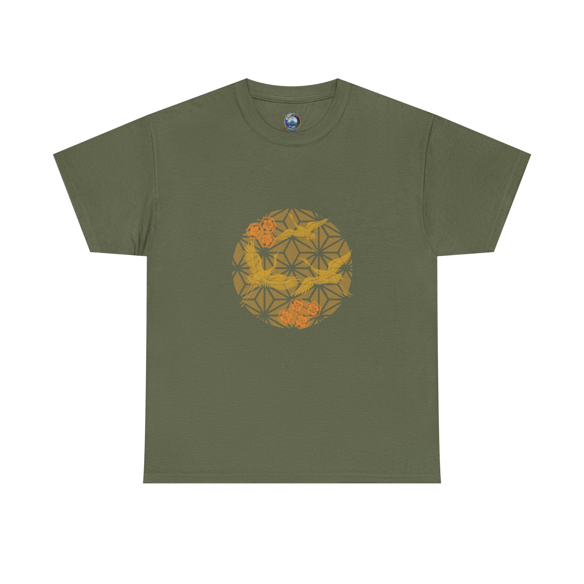 3 Gold Cranes, Sacred Geometry Graphic T shirts