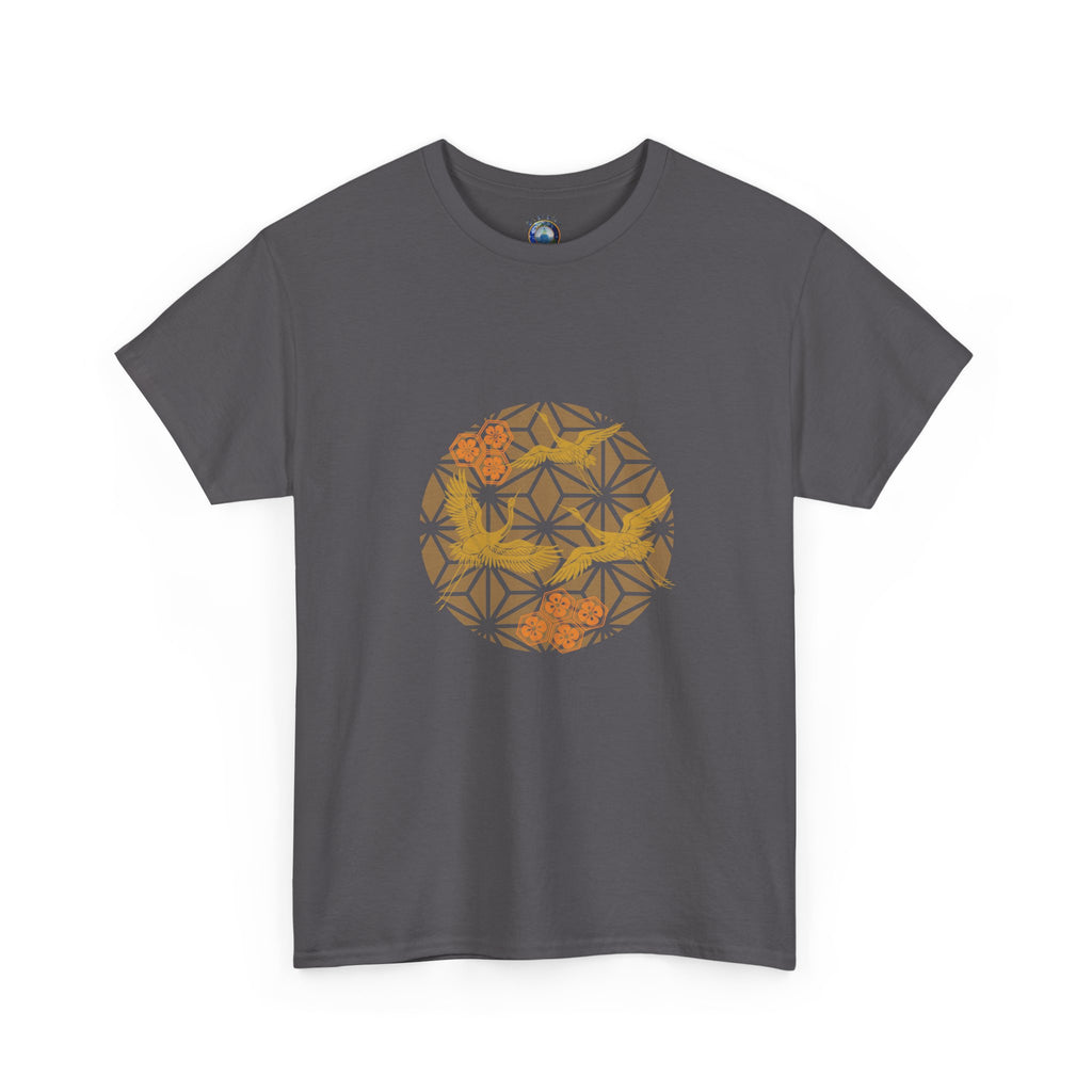 3 Gold Cranes, Sacred Geometry Graphic T shirts