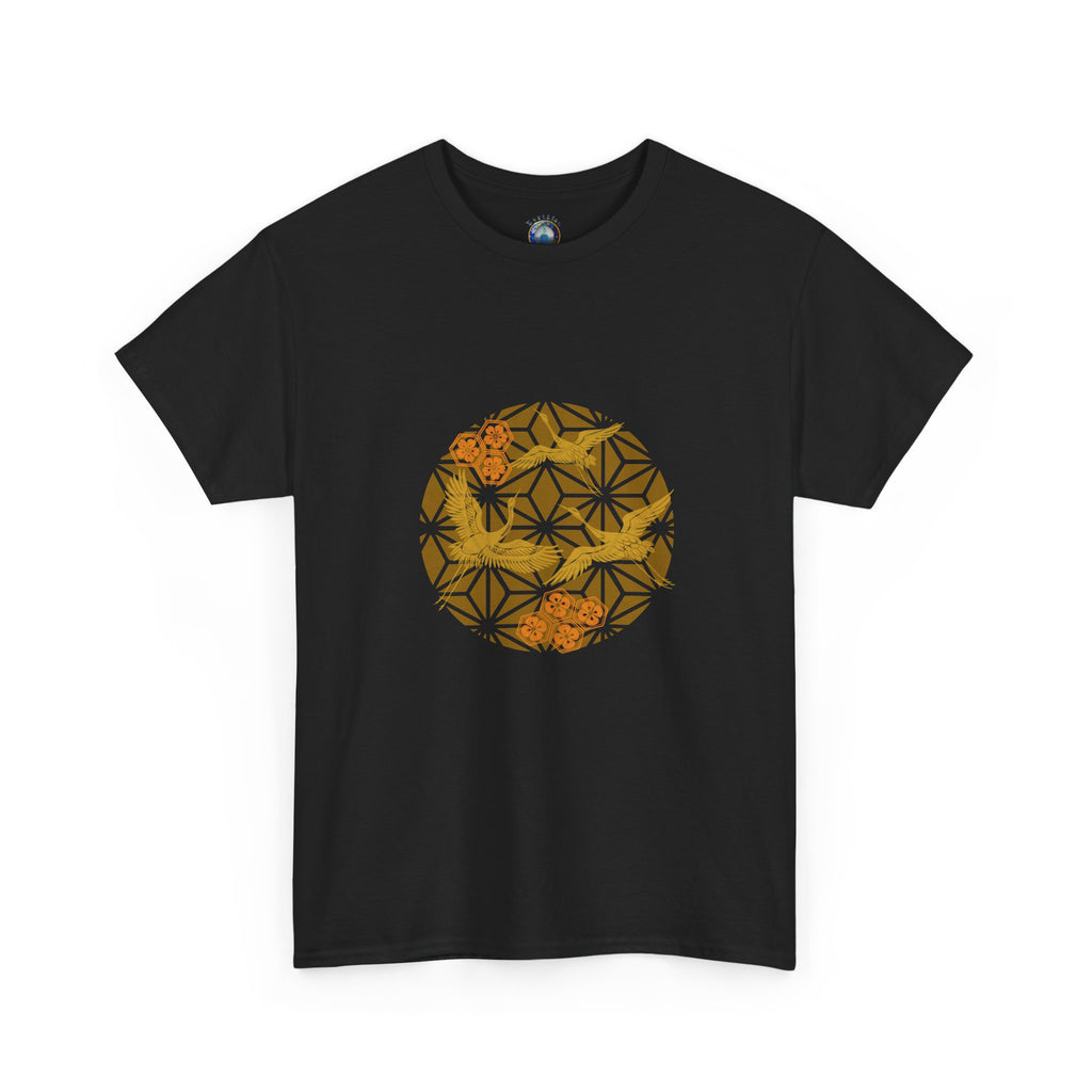 3 Gold Cranes, Sacred Geometry Graphic T shirts