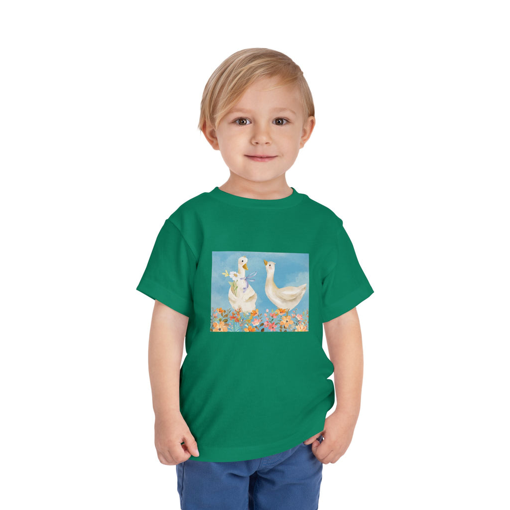 Mama and Baby Goose Toddler Tee | Spring Floral Animals