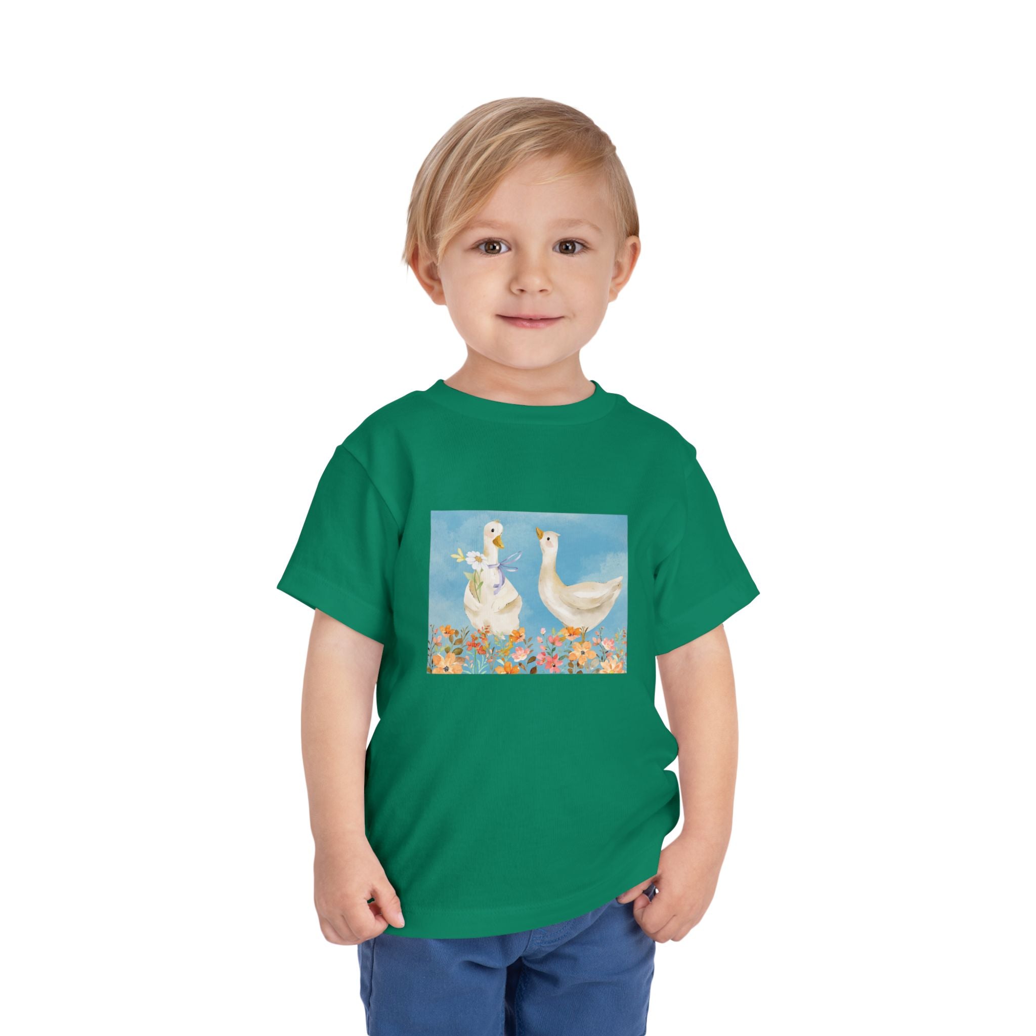 Mama and Baby Goose Toddler Tee | Spring Floral Animals