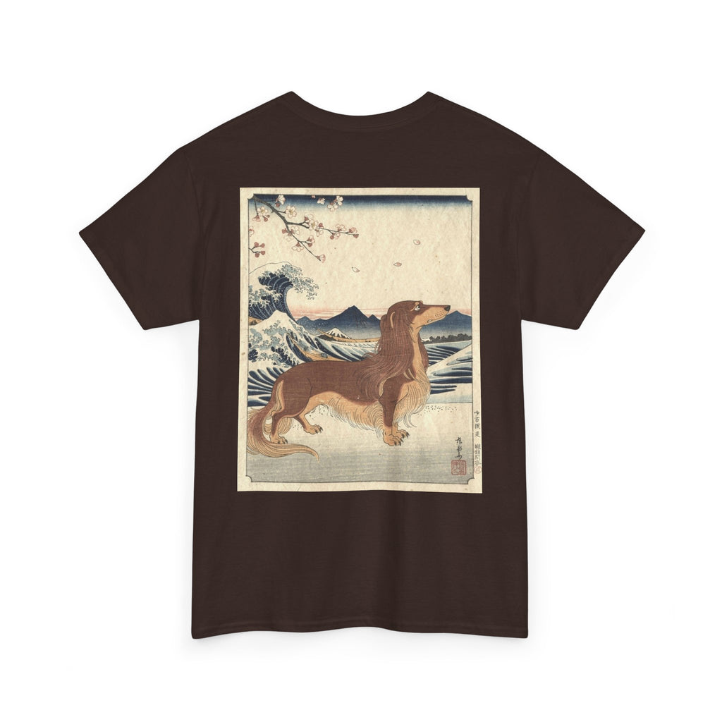 Dachshund Ukiyo-e Art T-Shirt | Japanese Wave Dog Print
