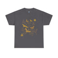 8 Cranes Fly above Gold Cloud Tee — Japanese inspired vintage Crane T-Shirt